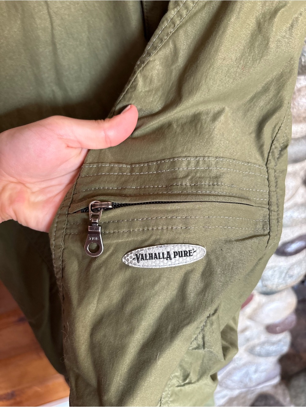 Valhalla Pure Drytek Hiking Pants Olive Nylon Made in Canada S Vintage
